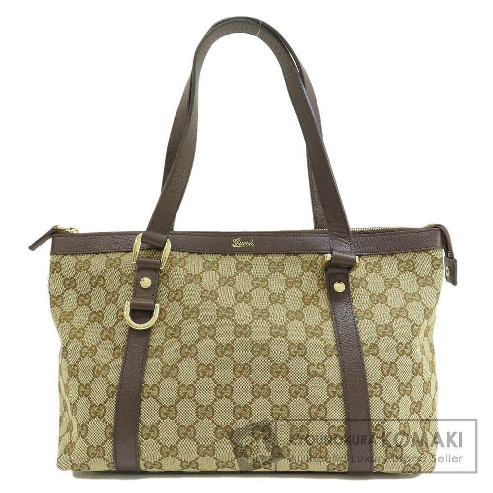 Gucci Abbey GG canvas leather tote bag Brown